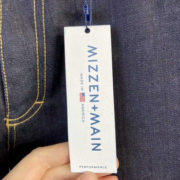 Mizzen and Main Men’s Dark Straight Leg Jeans Size 34 Mid Rise Stretch NWT - Picture 5 of 7
